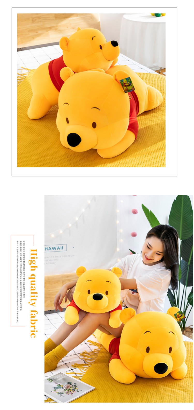 Disney Winnie The Pooh Pillow Toy Soft Plush Doll Cute Cartoon Anime Bear Animal Children's Boy Girl Kid Birthday Festival Gift