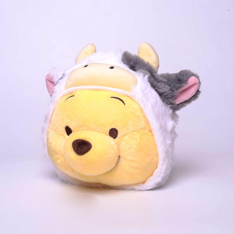 Disney New Cute Cartoon Deformed Bull Bear Head Plush Toy One-shoulder Messenger Bag Debris Storage Bag Birthday Gift