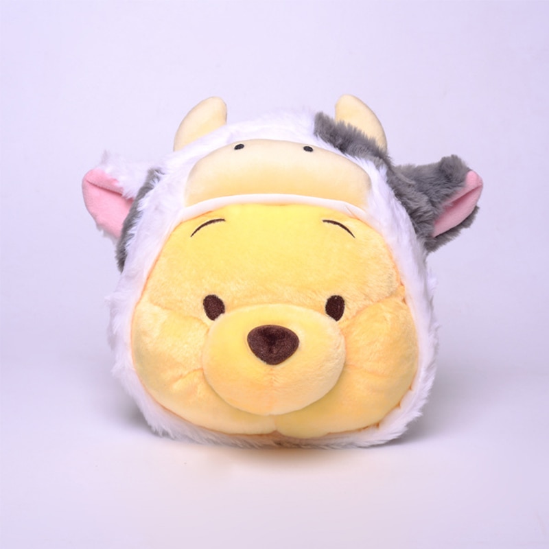 Disney New Cute Cartoon Deformed Bull Bear Head Plush Toy One-shoulder Messenger Bag Debris Storage Bag Birthday Gift