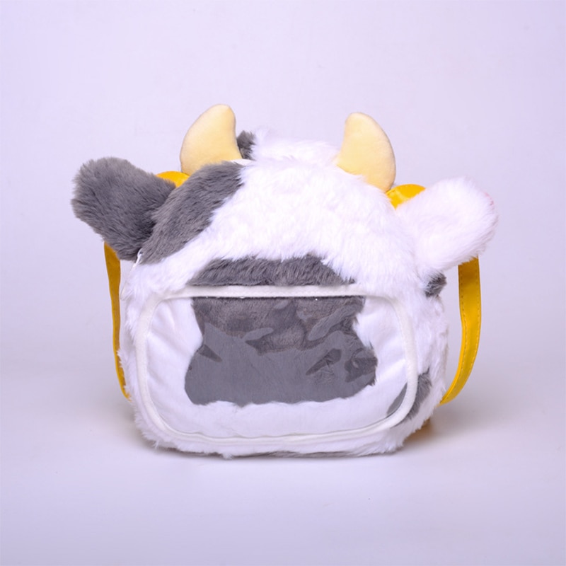 Disney New Cute Cartoon Deformed Bull Bear Head Plush Toy One-shoulder Messenger Bag Debris Storage Bag Birthday Gift