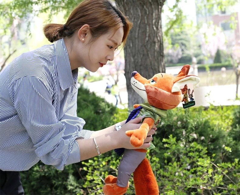 40/50cm Disney Movie Zootopia Stuffed Toys Cartoon Plushie Cute Nick Wilde Rabbit Judy Hopps Anime Plush Dolls Childrens Gift