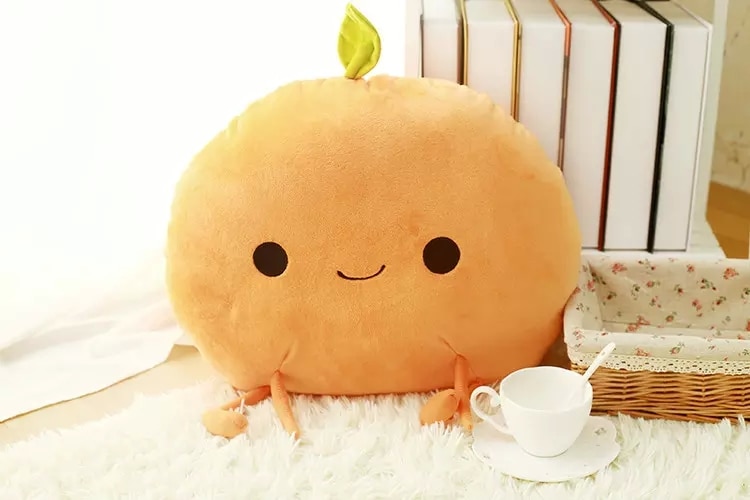 Cute Cartoon Fruit Plush Toy Peach Mango Orange Pear Stuffed Pillow Home Deco Birthday Gifts