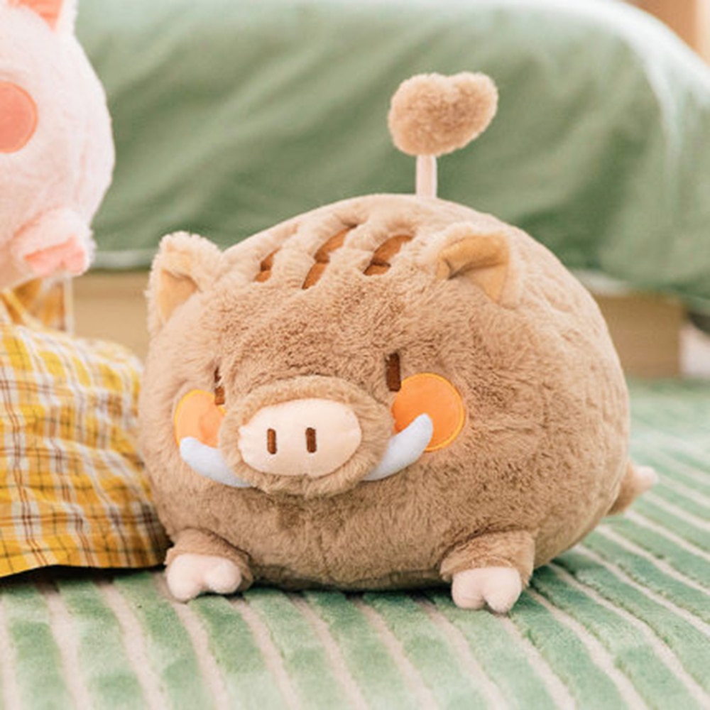 Brown little boar pink young pig cute doll sleeps with bed playmate boy girl like girlfriend gift