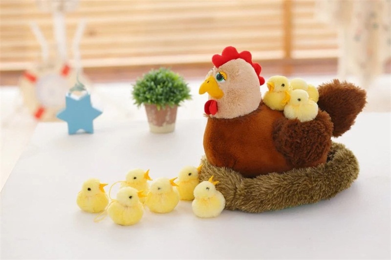 35CM Stuffed Chicken Doll Plush Toys Pretend Kid's Early Education Home Decoration Christmas Birthday Gifts