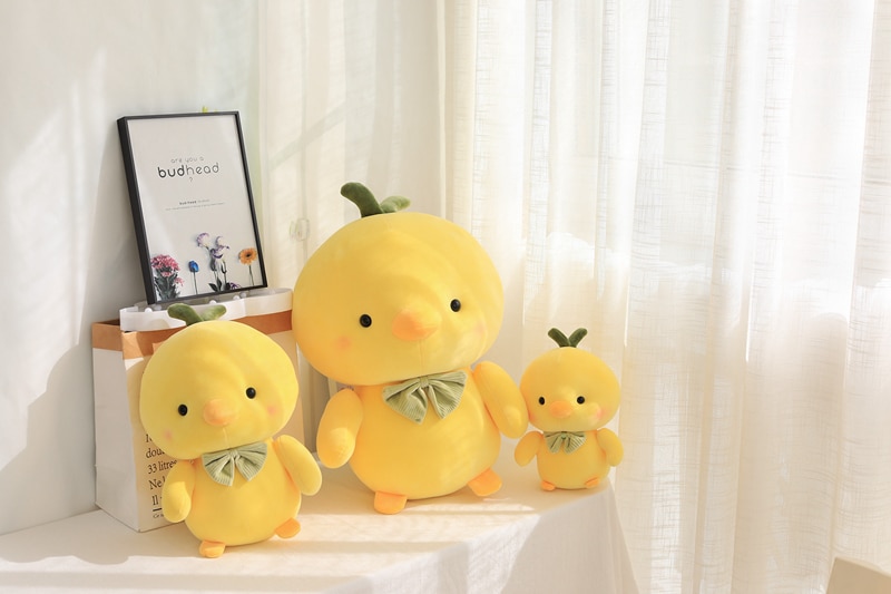 Creative Small Yellow Chick Chicken Stuffed Animal Plush Toy Cute Chicken Plush Doll Pillow Boy Girl Birthday Gifts Room Decor