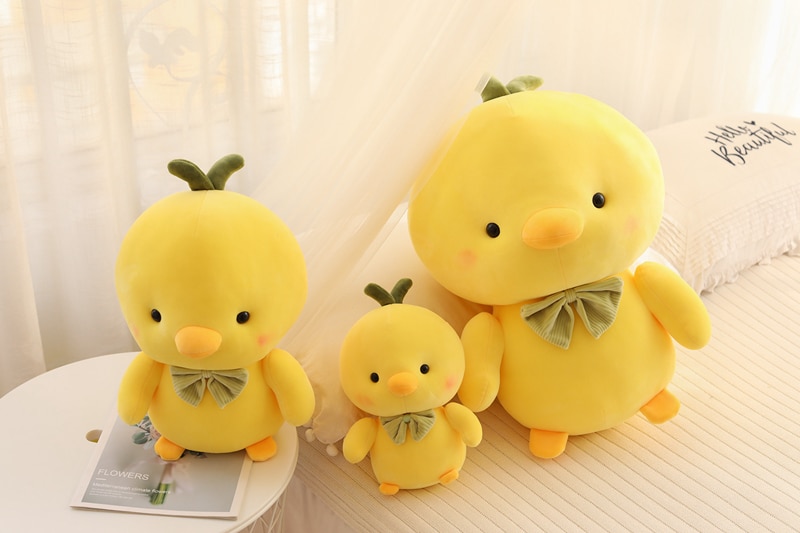 Creative Small Yellow Chick Chicken Stuffed Animal Plush Toy Cute Chicken Plush Doll Pillow Boy Girl Birthday Gifts Room Decor