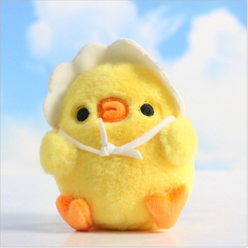 1Pcs Cute Soft Little Yellow Chicken Pendant Plush Toy For Christmas Gifts Mini Stuffed Animal Bag Pendant Keychain Doll 10cm