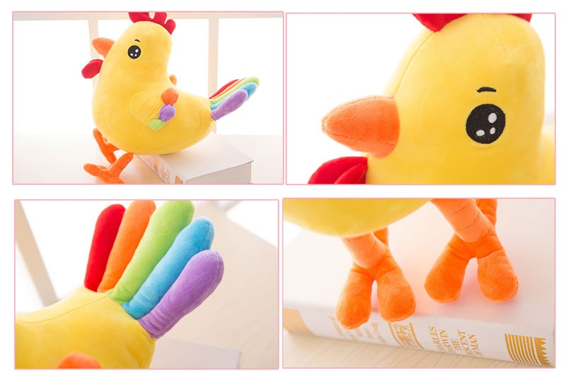 Colorful Chicken Plush Toy Animes Soft Toys Gift Bring Auspicious For Kids and Adult Gadget