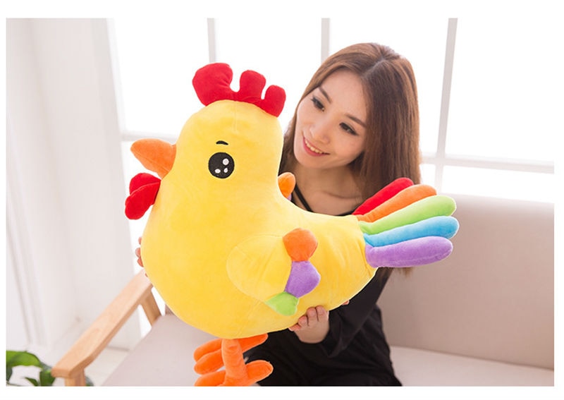 Colorful Chicken Plush Toy Animes Soft Toys Gift Bring Auspicious For Kids and Adult Gadget