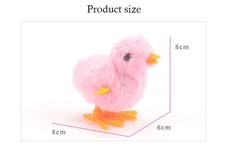 Wind Up Plush Jumping Chicken Hopping Funny Small Bird Toy Clockwork Chick for Kids Baby Toys Gift Popular Random Color