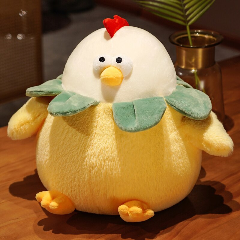 28/33/43CM Cartoon Funny Chicken Plush Pillow Cute Round Fat Chicken Dolls Lovely Soft Sofa Cushion Stuffed for Girls Kids Gifts