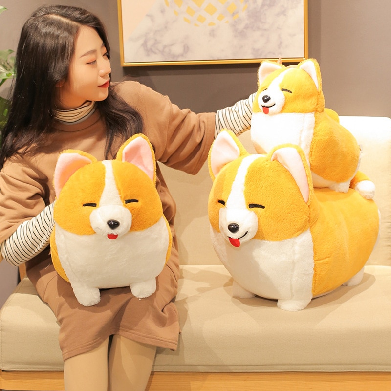 New Corgi Puppy Plush Toy with Short Legs Stuffed Soft Cute Corgi Puppy Doll Baby Appease toys Gift for Girls/Children