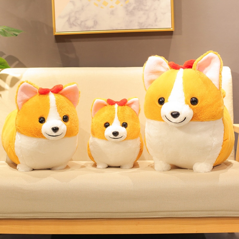 New Corgi Puppy Plush Toy with Short Legs Stuffed Soft Cute Corgi Puppy Doll Baby Appease toys Gift for Girls/Children