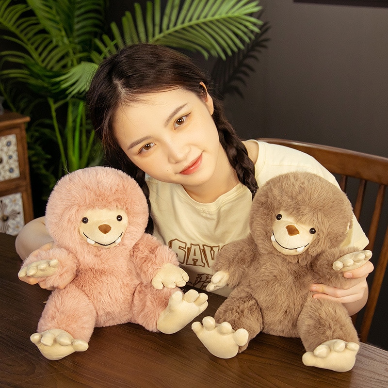 1PC Lifelike Fluffy Big Foot Sloth Plush Doll Stuffed Animal Kids Toys Lovely Yeti Bigfoot Doll Girlfriend Best Gifts