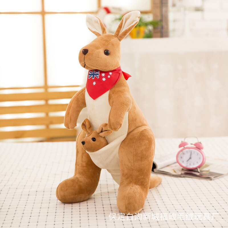 32-55cm Australian Kangaroo Plush Toy Doll Cute Creative Mother And Child Kangaroo Stuffed Toys Children Birthday Gift