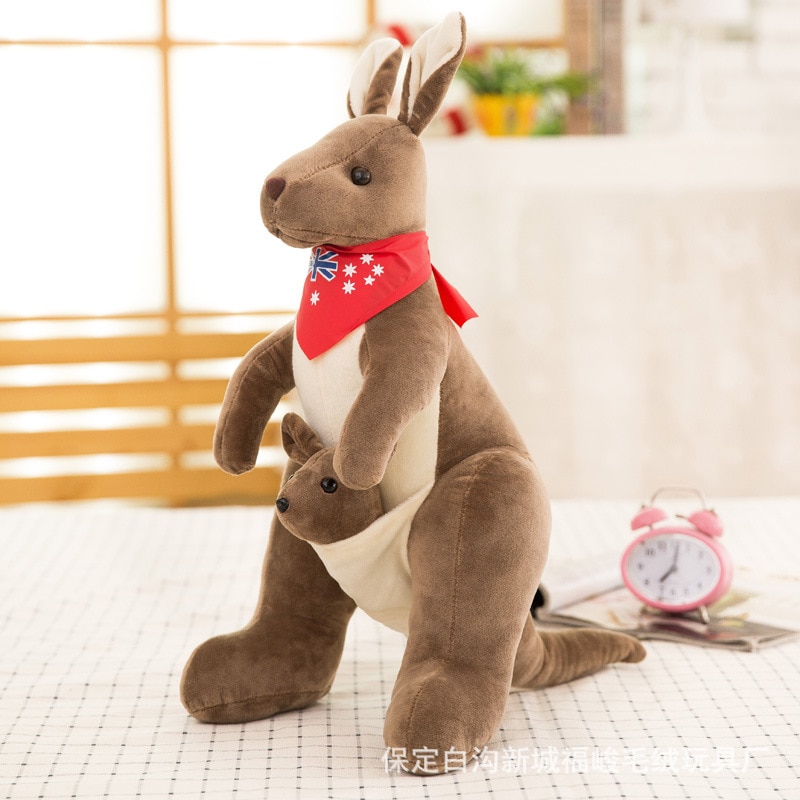 32-55cm Australian Kangaroo Plush Toy Doll Cute Creative Mother And Child Kangaroo Stuffed Toys Children Birthday Gift