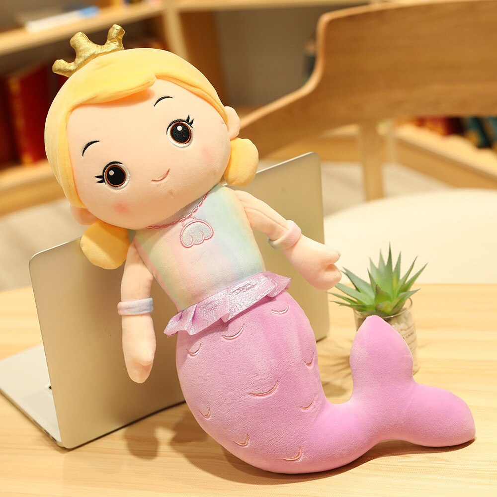 Beautiful Crown Mermaid Plush Toy Kids Girl Cartoon Stuffed Little Mermaid Doll Home Decoration Girls Girlfriend Birthday Gifts