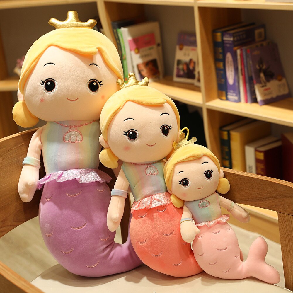 Beautiful Crown Mermaid Plush Toy Kids Girl Cartoon Stuffed Little Mermaid Doll Home Decoration Girls Girlfriend Birthday Gifts