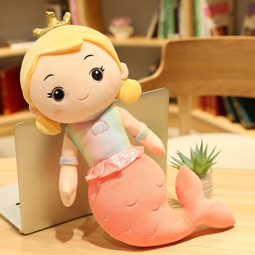 Beautiful Crown Mermaid Plush Toy Kids Girl Cartoon Stuffed Little Mermaid Doll Home Decoration Girls Girlfriend Birthday Gifts