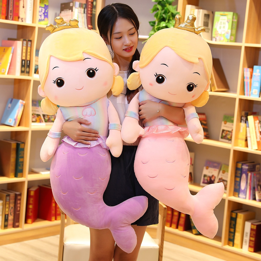 Beautiful Crown Mermaid Plush Toy Kids Girl Cartoon Stuffed Little Mermaid Doll Home Decoration Girls Girlfriend Birthday Gifts