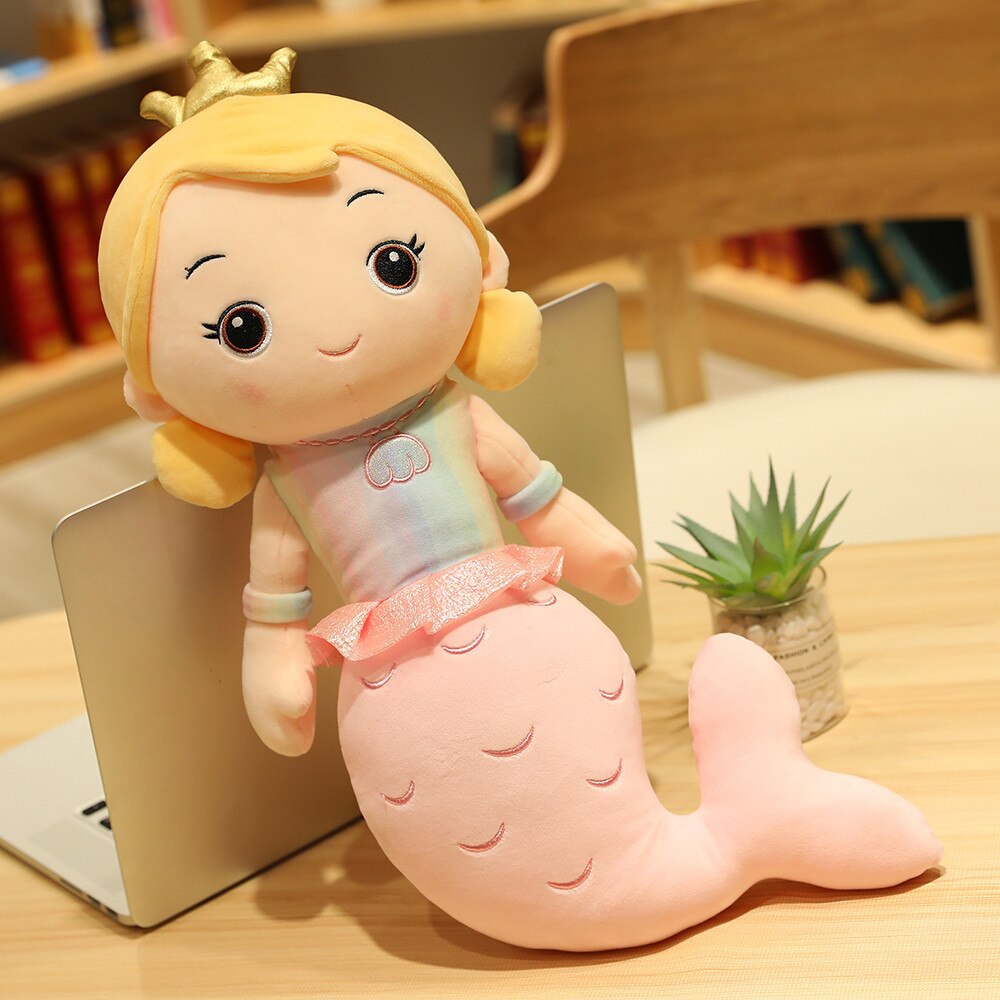 Beautiful Crown Mermaid Plush Toy Kids Girl Cartoon Stuffed Little Mermaid Doll Home Decoration Girls Girlfriend Birthday Gifts