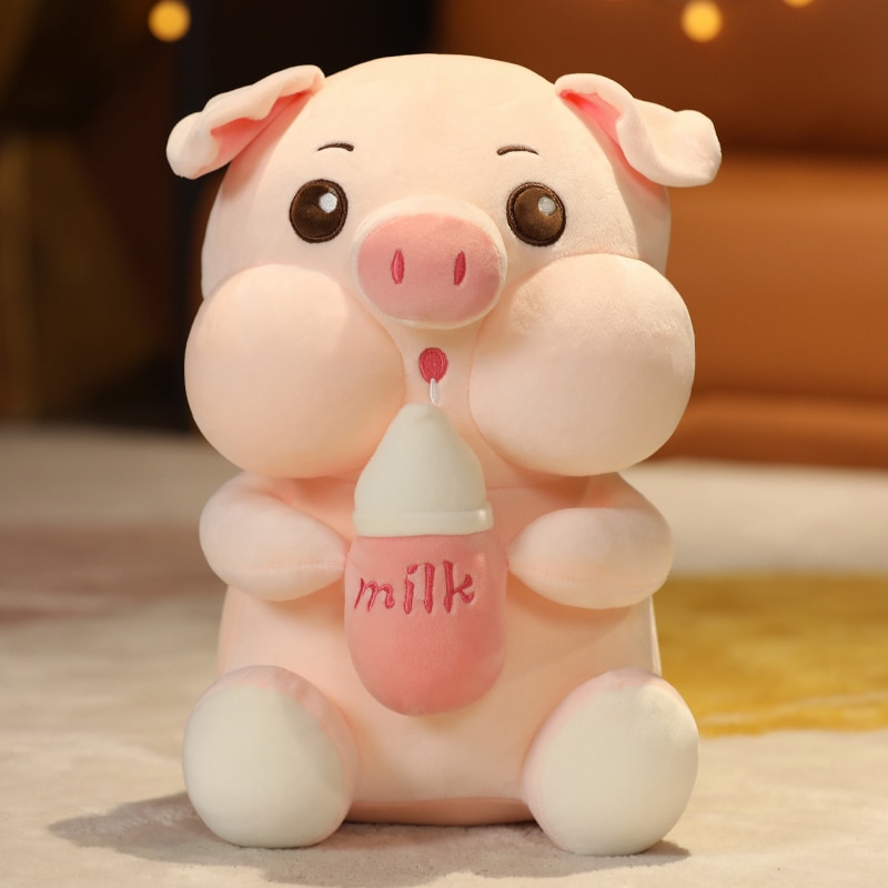 Milk Bottle Pig Plush Toy Down Cotton Stuffed Doll Birthday Gift Bed Large Sleep Pillow Bed Decoration Doll Child Birthday Gift