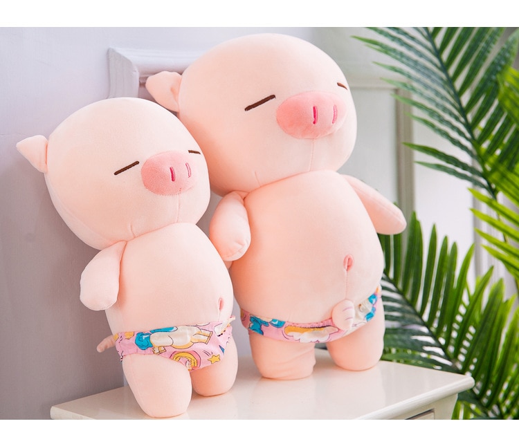 Scampish Piggy Plush Toys Cute Beach Pig Stuffed Cartoon Animal Doll Soft Nap Pillow Sofa Cushion Kid Girlfriend Birthday Gifts