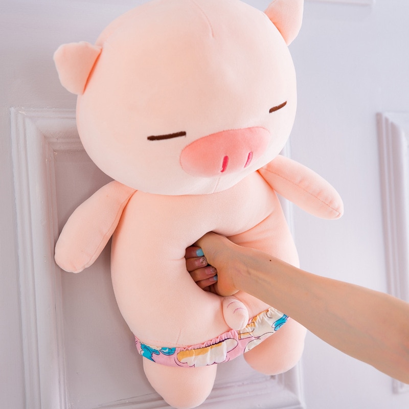 Scampish Piggy Plush Toys Cute Beach Pig Stuffed Cartoon Animal Doll Soft Nap Pillow Sofa Cushion Kid Girlfriend Birthday Gifts
