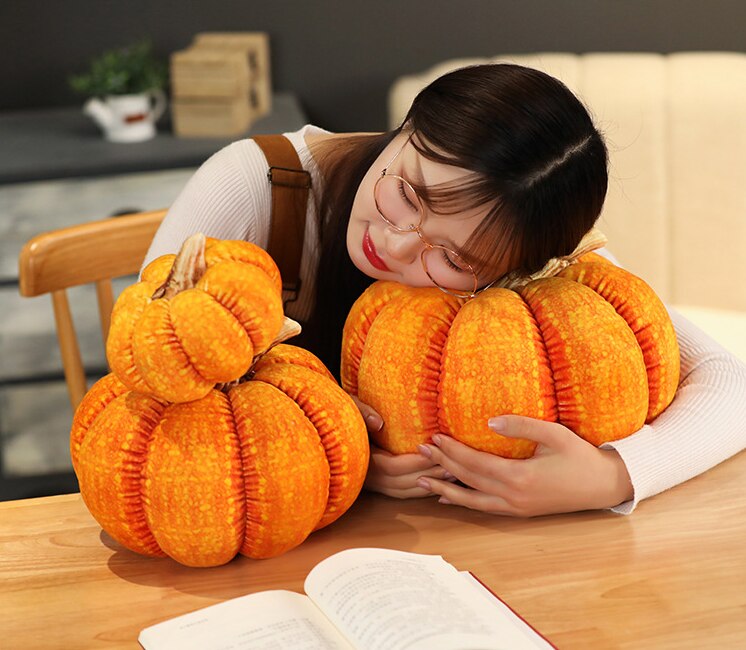 15/25/30cm Cute Creative Pumpkin Plush Toy Halloween Photography Props Party Decor Stuffed Pumpkin Shaped Pillow Kid Funny Gift
