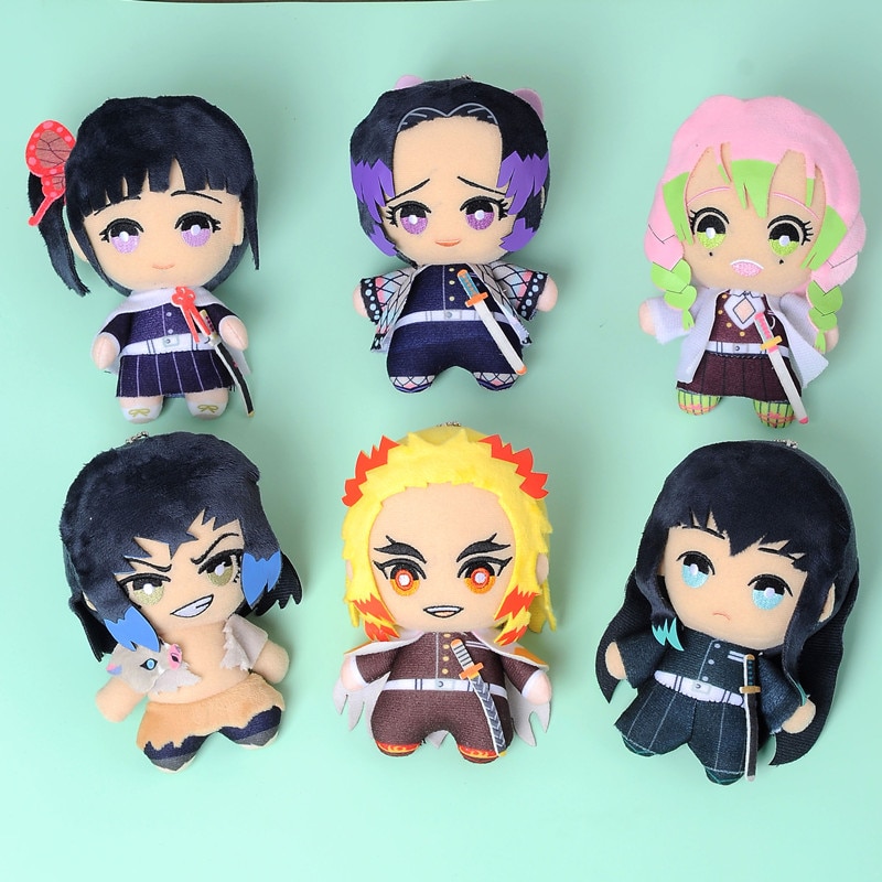 6pcs Hot Japan Anime Demon Slayer Plush Toys Doll Kimetsu No Yaiba Agatsuma Zenitsu Nezuko Hashibira Figure Toys Kids Gift