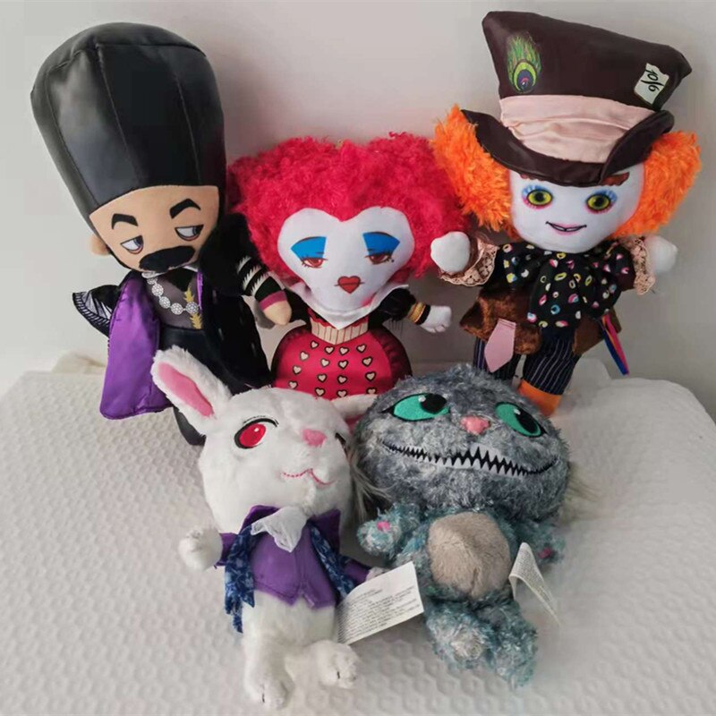 5ps Alice in Wonderland plush toy Alic & Red Queen & the Cheshire Cat & March hare stuffed toys figure doll doll for child