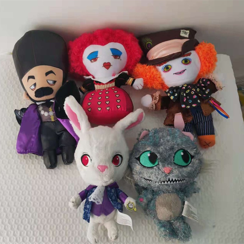 5ps Alice in Wonderland plush toy Alic & Red Queen & the Cheshire Cat & March hare stuffed toys figure doll doll for child