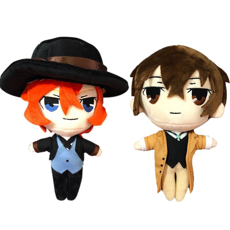 2pcs/set Bungou Stray Dogs Plush Toys Dazai Osamu Nakahara Chuuya Stuffed Dolls Plushies Figures Mini Pillow Soft Model Kid Gift