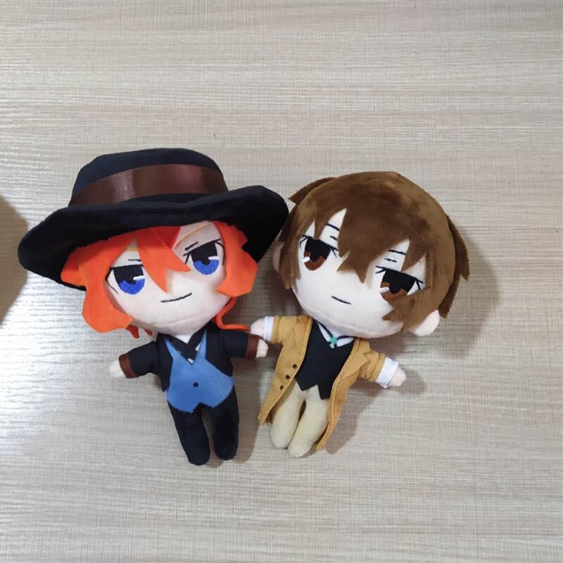 2pcs/set Bungou Stray Dogs Plush Toys Dazai Osamu Nakahara Chuuya Stuffed Dolls Plushies Figures Mini Pillow Soft Model Kid Gift