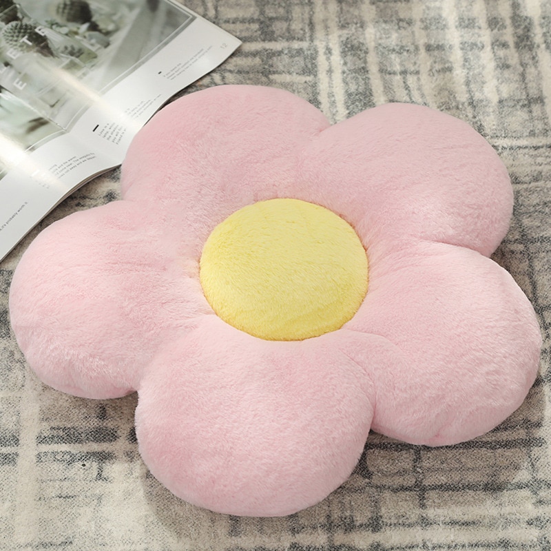 1pc 45cm Cute Flower Pillow Colorful Plush Plant Toy Baby Kids Floor Play Mat Seat Cushion Sofa Home Decor Pillow Car Decor