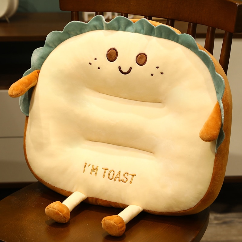40CM New Nice Cute Super Soft Toast Chair Sofa Car Seat Cushion Stuffed Lovely Bread Pillow For Girlfriend Present