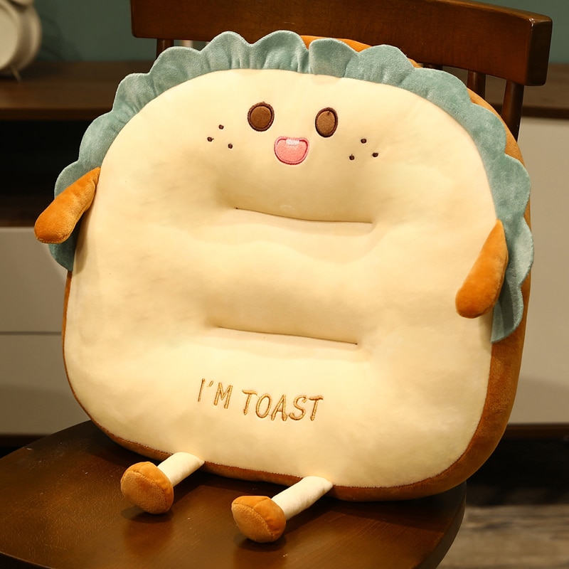 40CM New Nice Cute Super Soft Toast Chair Sofa Car Seat Cushion Stuffed Lovely Bread Pillow For Girlfriend Present