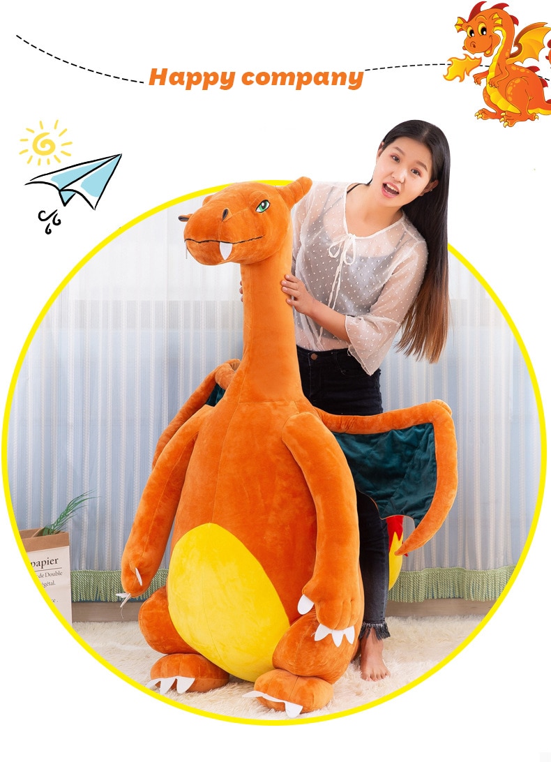 Big Size Charizard Plush Toys Charmander Large Size Pikachu Pokemon Eevee Snorlax Jigglypuff Stuffed Doll Christmas Kid Gift