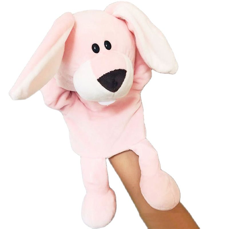 Pink Dog Hand Soft Plush Puppet