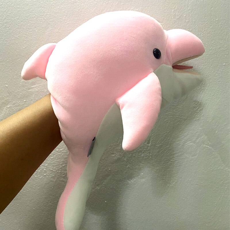 28cm Pink Dolphin Soft Plush Hand Puppet