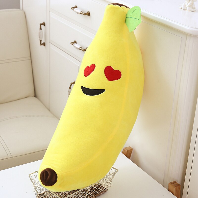 Heart Eyes Face Banana Soft Plush Cushion