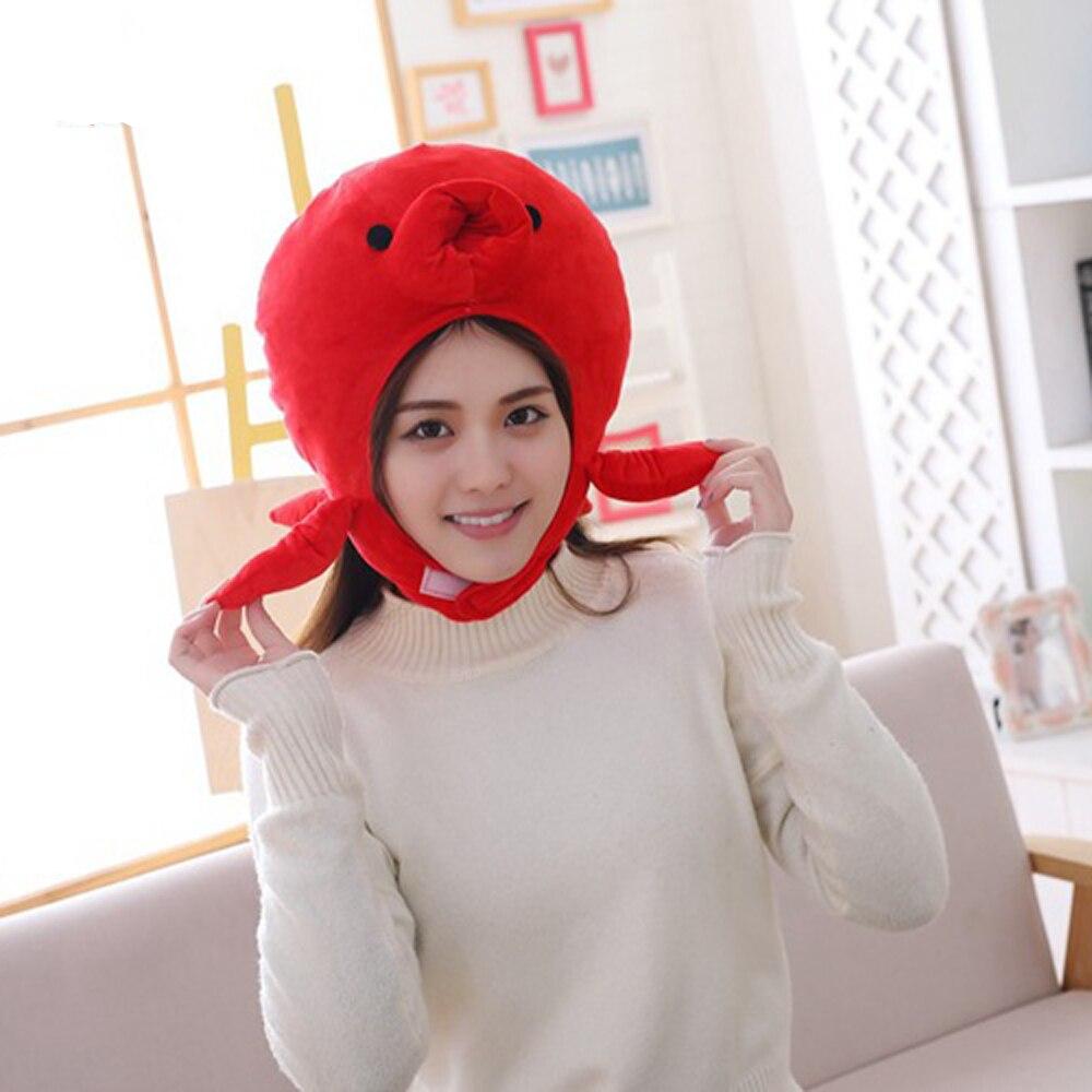 Red Octopus Soft Plush Hat