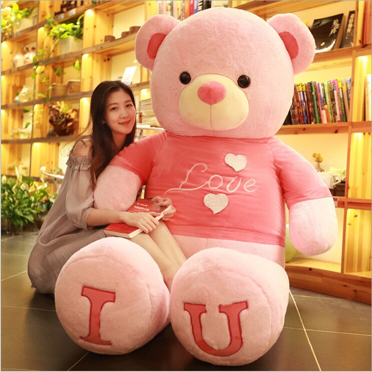100/80cm Teddy Bear With T-shirt Soft Stuffed Plush Toy