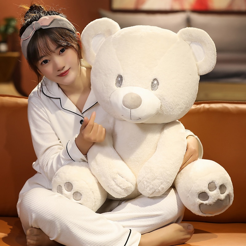 Hot Nice 1PC 25cm-60cm Huggable Stuffed High Quality Classic White Teddy Bear Plush Toys Cute Dolls Lovely Gift for Girls