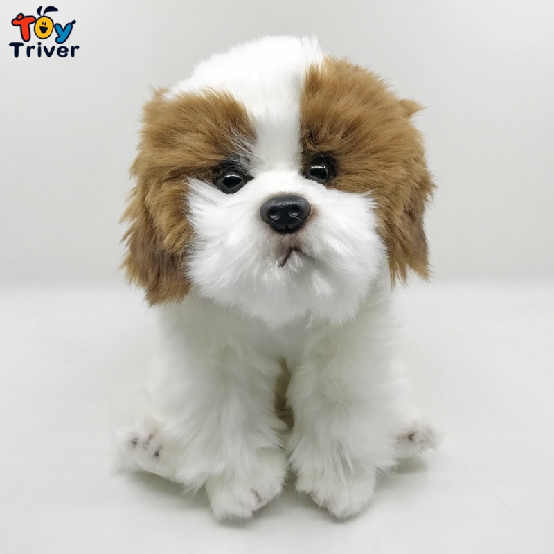 Pekingese Poodle Dog Plush Toys Stuffed Animals Doll Puppy Pets Kids Baby Children Boys Birthday Gifts Home Room Decor Crafts