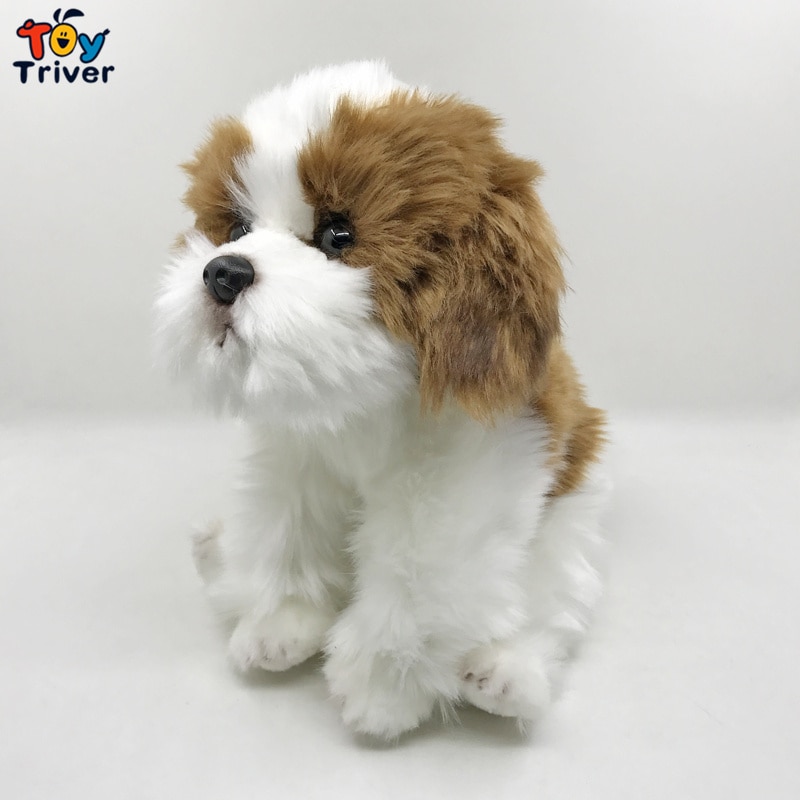 Pekingese Poodle Dog Plush Toys Stuffed Animals Doll Puppy Pets Kids Baby Children Boys Birthday Gifts Home Room Decor Crafts
