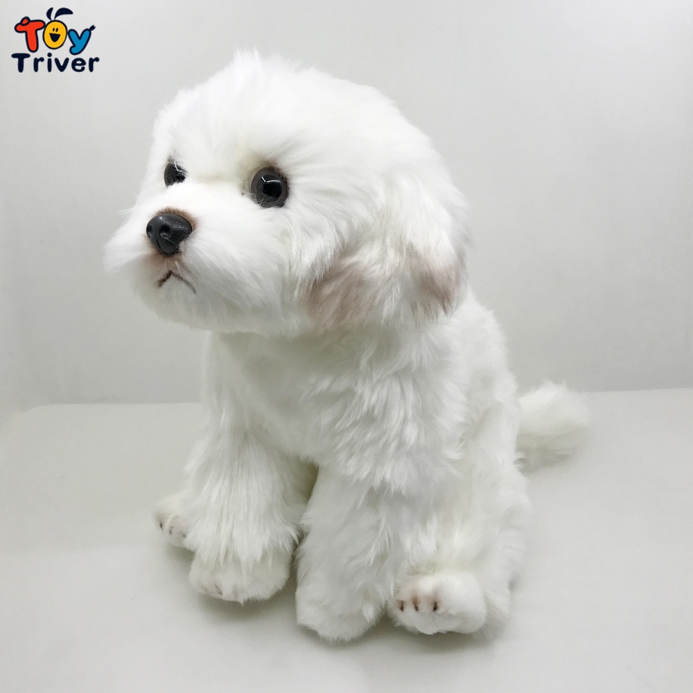 Cute Malta Dog Puppy Maltese Plush Toys Stuffed Animals Doll Baby Kids Children Boys Girls Adults Gift Home Decorations Crafts