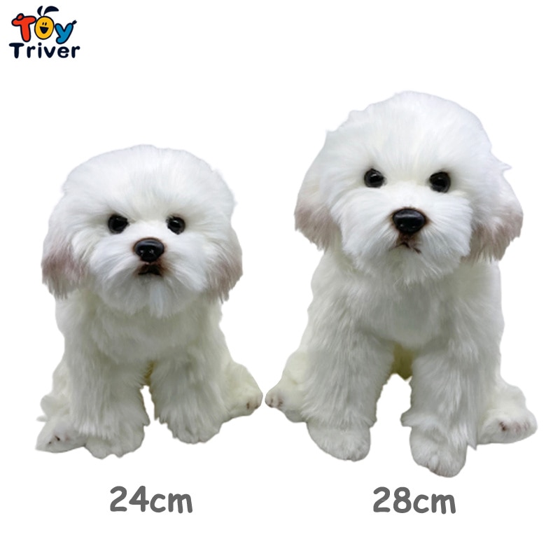 Cute Malta Dog Puppy Maltese Plush Toys Stuffed Animals Doll Baby Kids Children Boys Girls Adults Gift Home Decorations Crafts