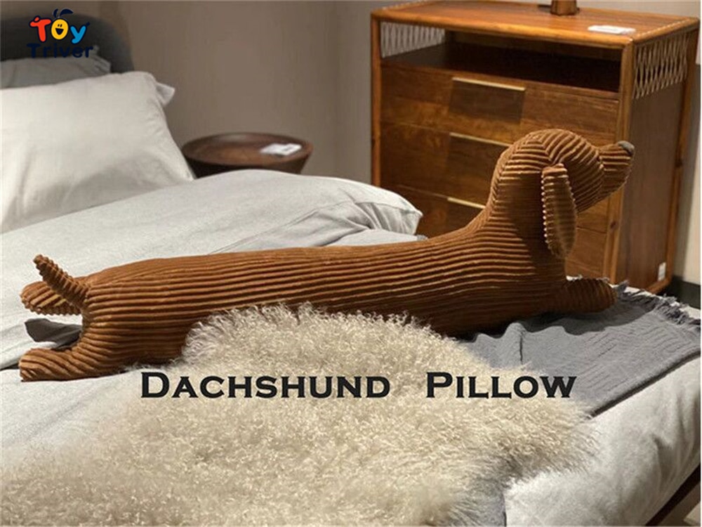 Kawaii Dachshund Dog Pillow Cushion Plush Toys Stuffed Animals Doll Kids Children Boys Girls Gifts Sofa Chair Home Room Decor