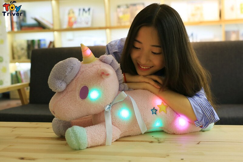 LED light-up toys Luminous Unicorn Toy Glow light Plush Stuffed Doll Party Birthday Baby Kids Gift Home Room Shop Decoration